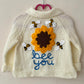 “Bee You” Bee & Sunflower Handmade Cardigan Size Approx 2-3 Years