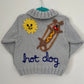"Hot Dog” Handmade Cardigan Size Approx 2-3 Years