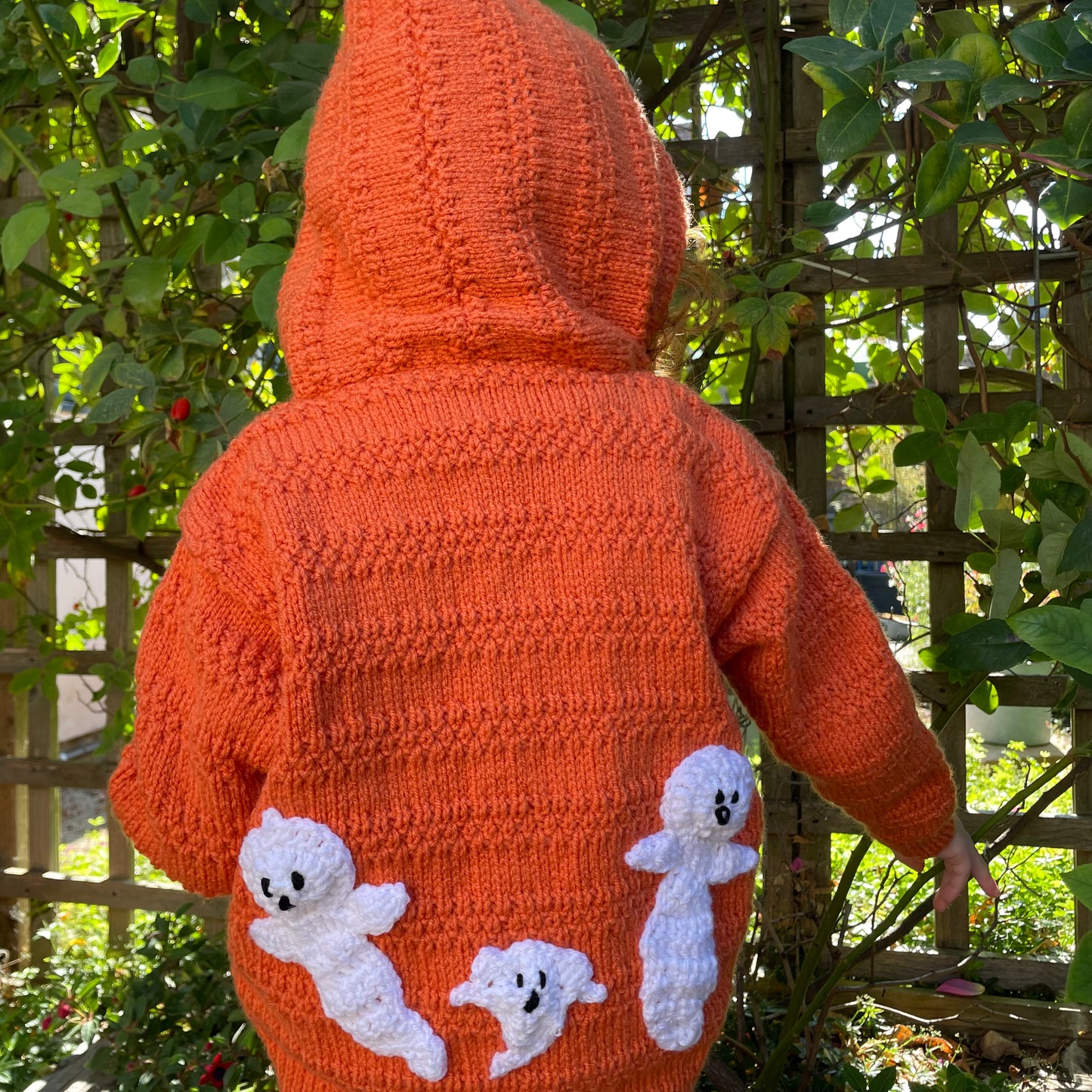 “Who You Gonna Call?” Halloween Handmade Hooded Cardigan Size Approx 4-5 Years