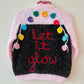 🎄Day 1🎄“Let It Glow” Christmas Handmade Cardigan Size Approx 3-5 Years