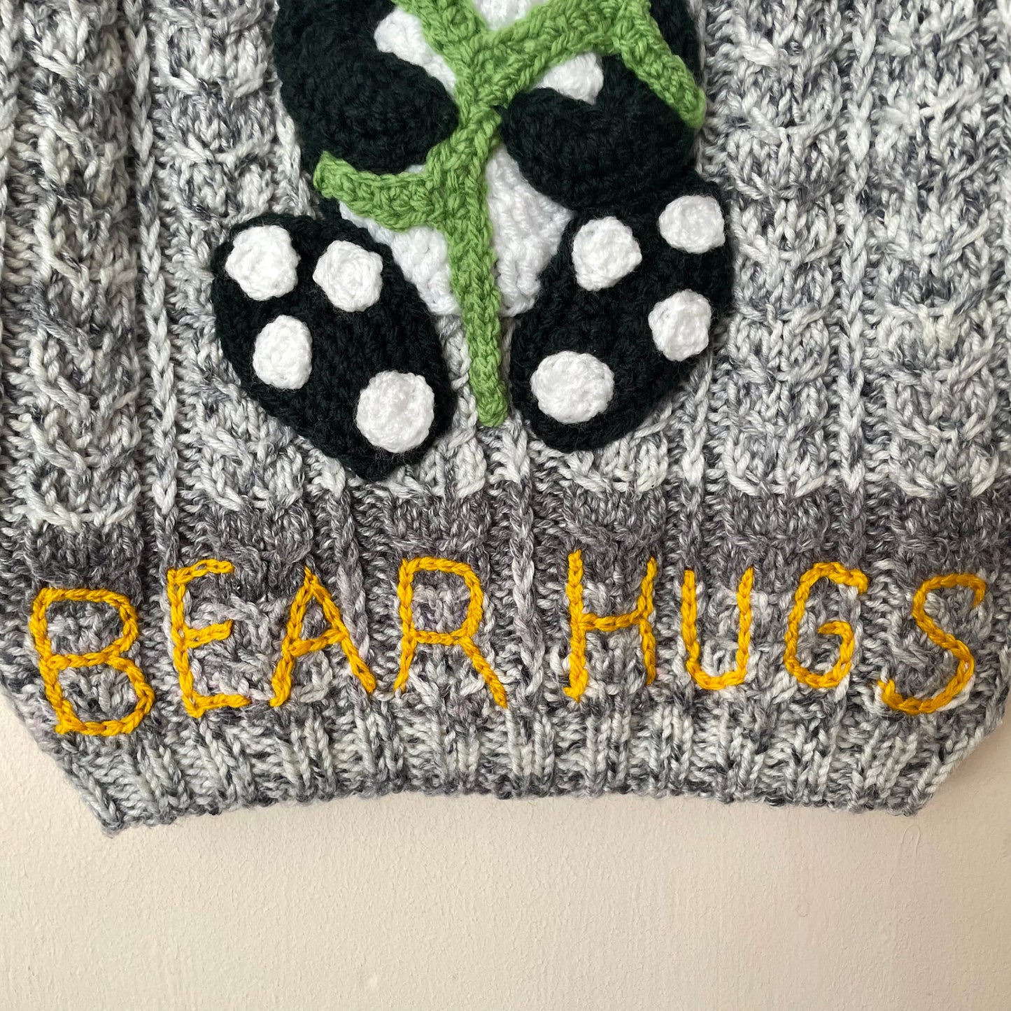 “Bear Hugs” Panda Handmade Cardigan Size Approx 2-3 Years