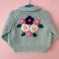 "Flowers” Handmade Cardigan Size Approx 1-2 Years