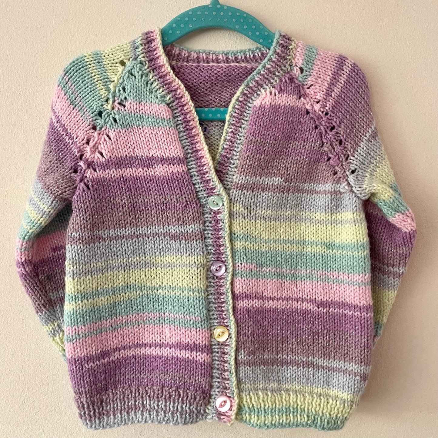 "Party Time” Handmade Cardigan Size Approx 1-2 Years