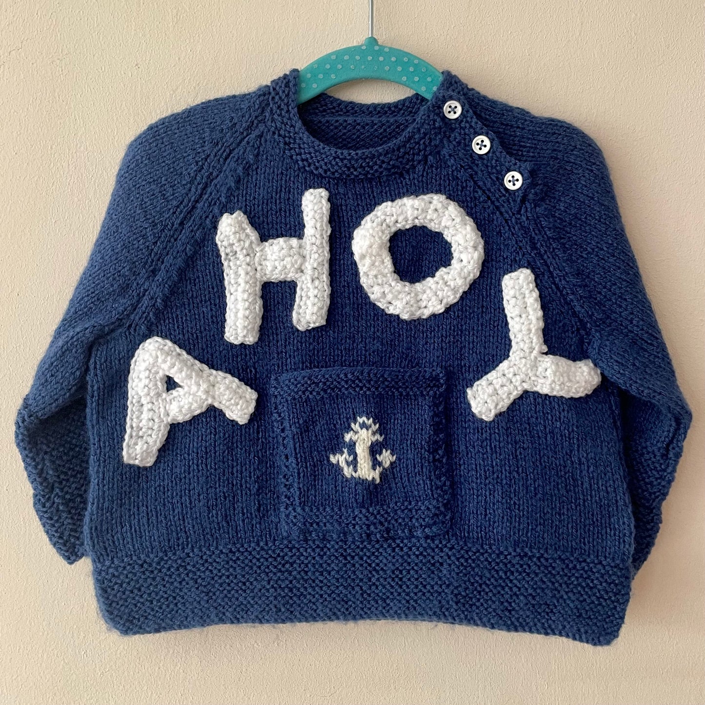 "AHOY” Handmade Dolphin Jumper Size Approx 2-3 Years