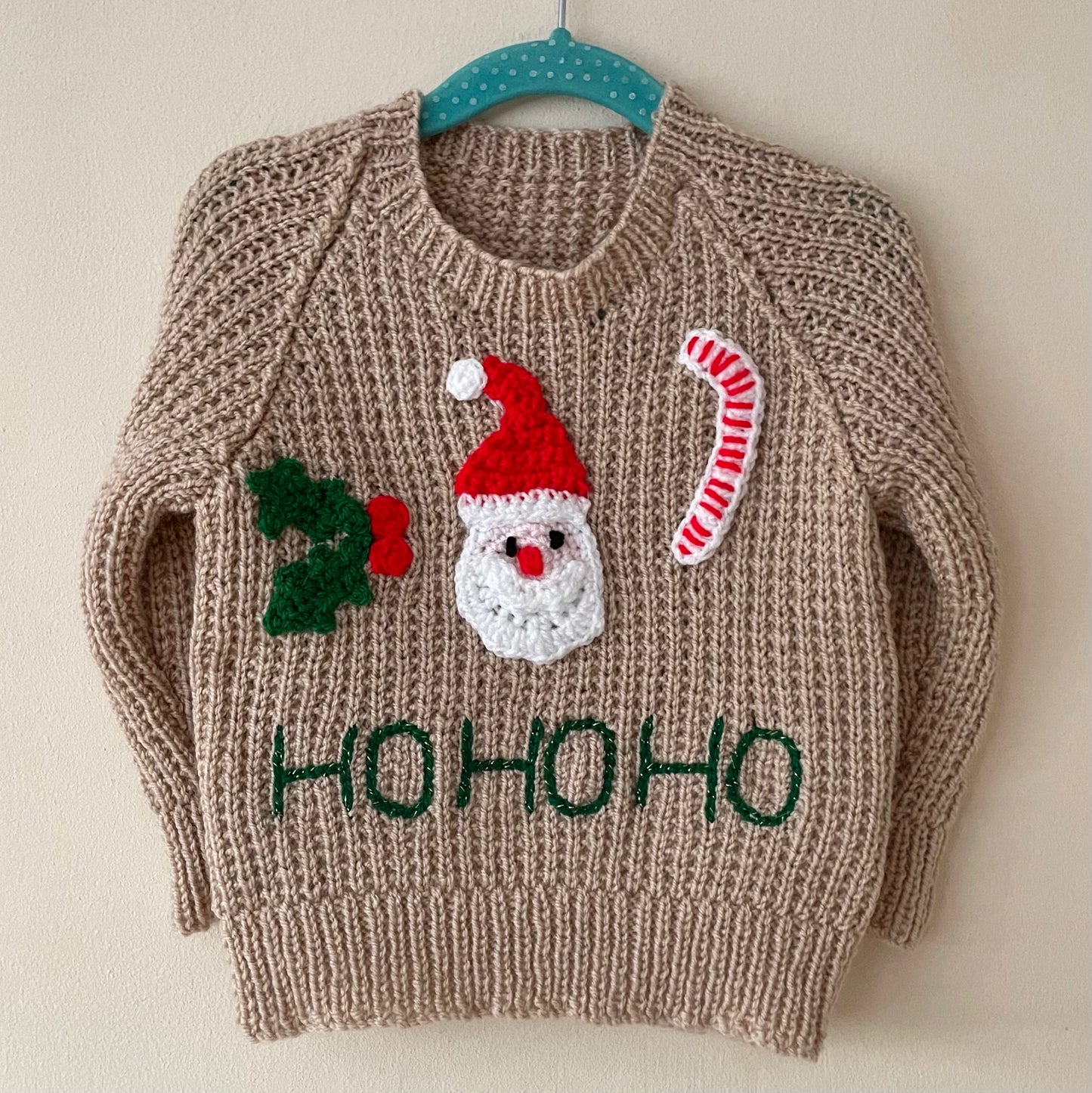 🎄Day 9🎄“Ho Ho Ho” Christmas Handmade Jumper Size Approx 1-2 Years