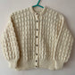 “You Make Me Hap-pea” Handmade Cardigan Size Approx 6-8 Years