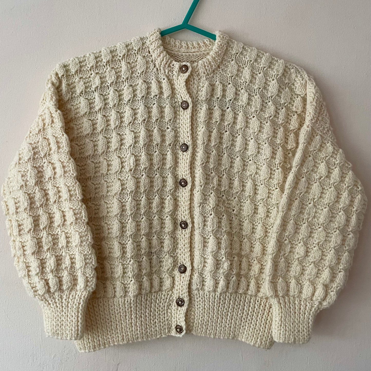 “You Make Me Hap-pea” Handmade Cardigan Size Approx 6-8 Years