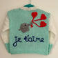 “Je T'aime” Handmade Cardigan Size Approx 12-18 Months