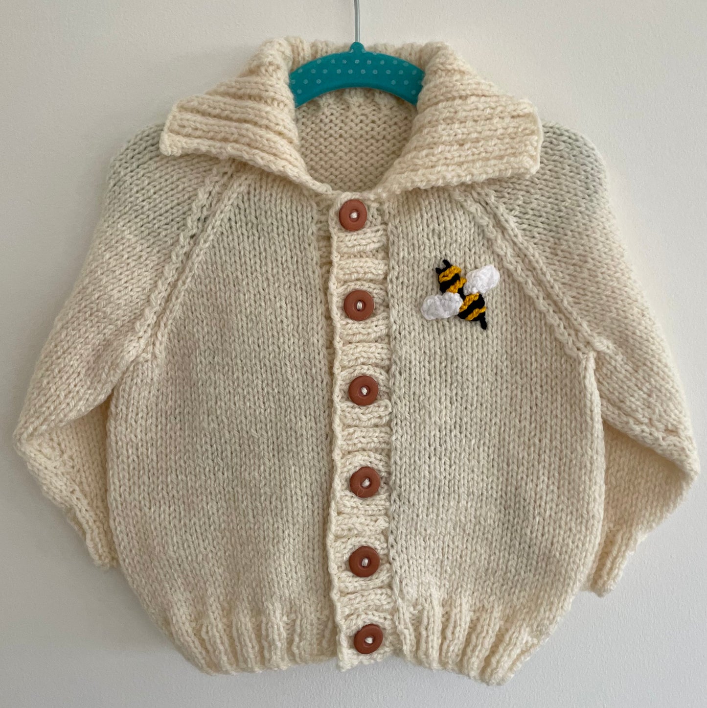 “Cute As Can Bee” Handmade Cardigan Size Approx 18 months - 2.5 Years