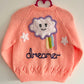 “Dreamer” Cloud Handmade Sparkle Cardigan Size Approx 3.5-4.5 Years