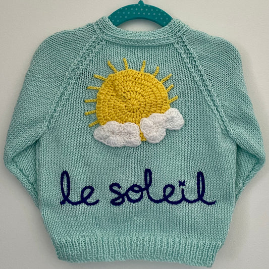 "Le Soleil” Handmade Cardigan Size Approx 1-2 Years