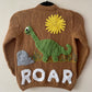 “ROAR” Handmade Cardigan Size Approx 6-8 Years