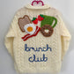 “Brunch Club” Handmade Cardigan Size Approx 5-6 Years