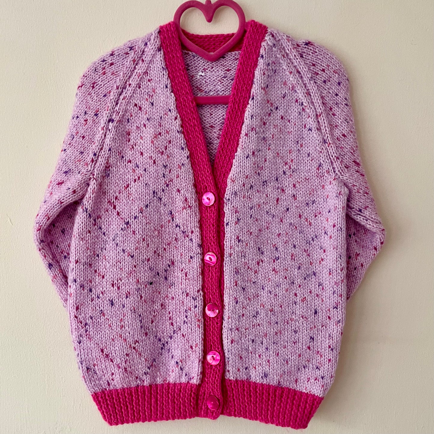“Peppermint Kisses” Christmas Handmade Cardigan Size Approx 4-5 Years