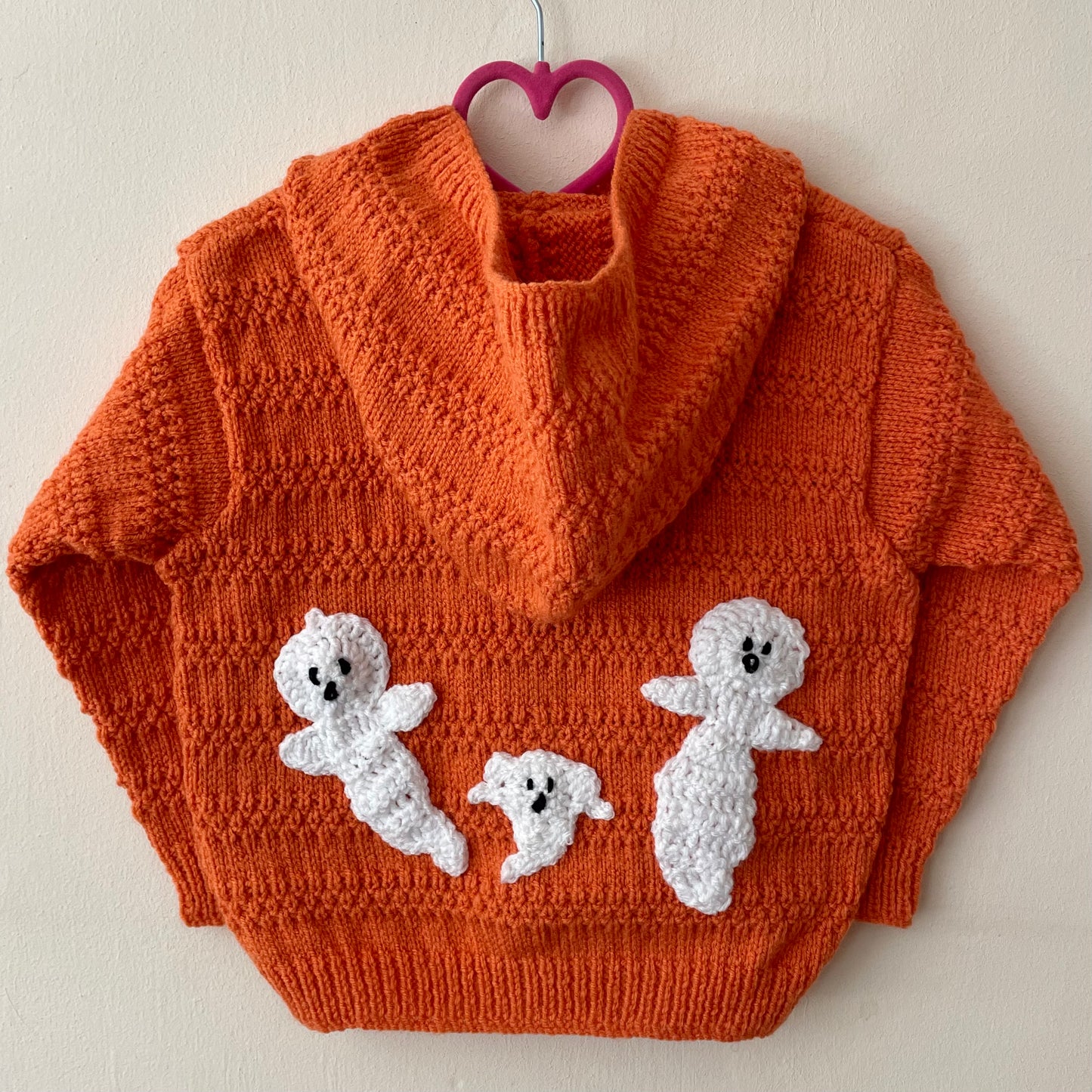 “Who You Gonna Call?” Halloween Handmade Hooded Cardigan Size Approx 4-5 Years