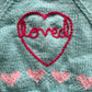 “Loved” Heart Handmade Cardigan Size Approx 0-6 months