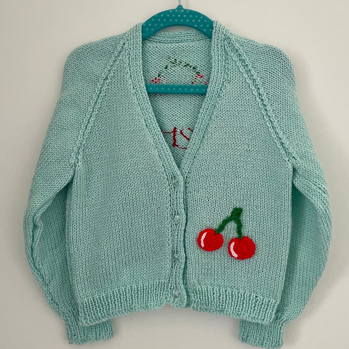 "Cherry Sweet” Handmade Cardigan Size Approx 2-3 Years