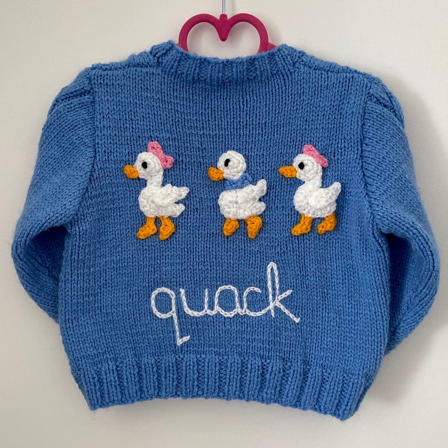 "Quack” Handmade Cardigan Size Approx 2-3 Years