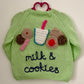 “Milk & Cookies” Handmade Cardigan Size Approx 3-4 Years