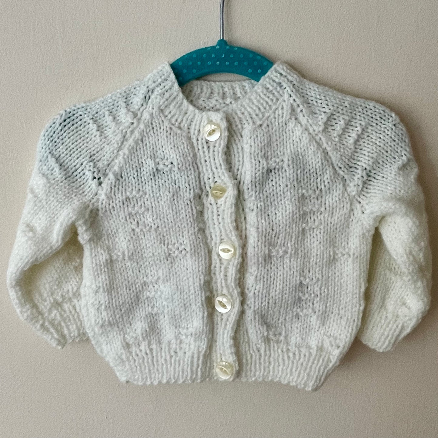 “Bloom” Floral Handmade Cardigan Size Approx 0-6 months