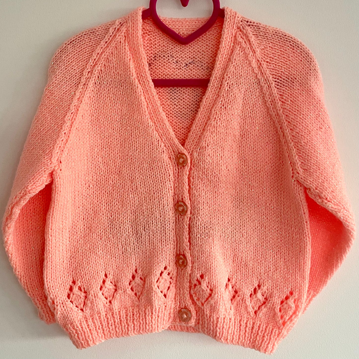 “Dreamer” Cloud Handmade Sparkle Cardigan Size Approx 3.5-4.5 Years