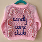 “Candy Cane Club” Christmas Handmade Jumper & Hat Size Approx 2-3 Years