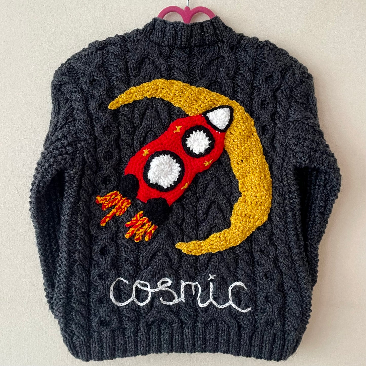 "Cosmic” Handmade Cardigan Size Approx 3-4 Years