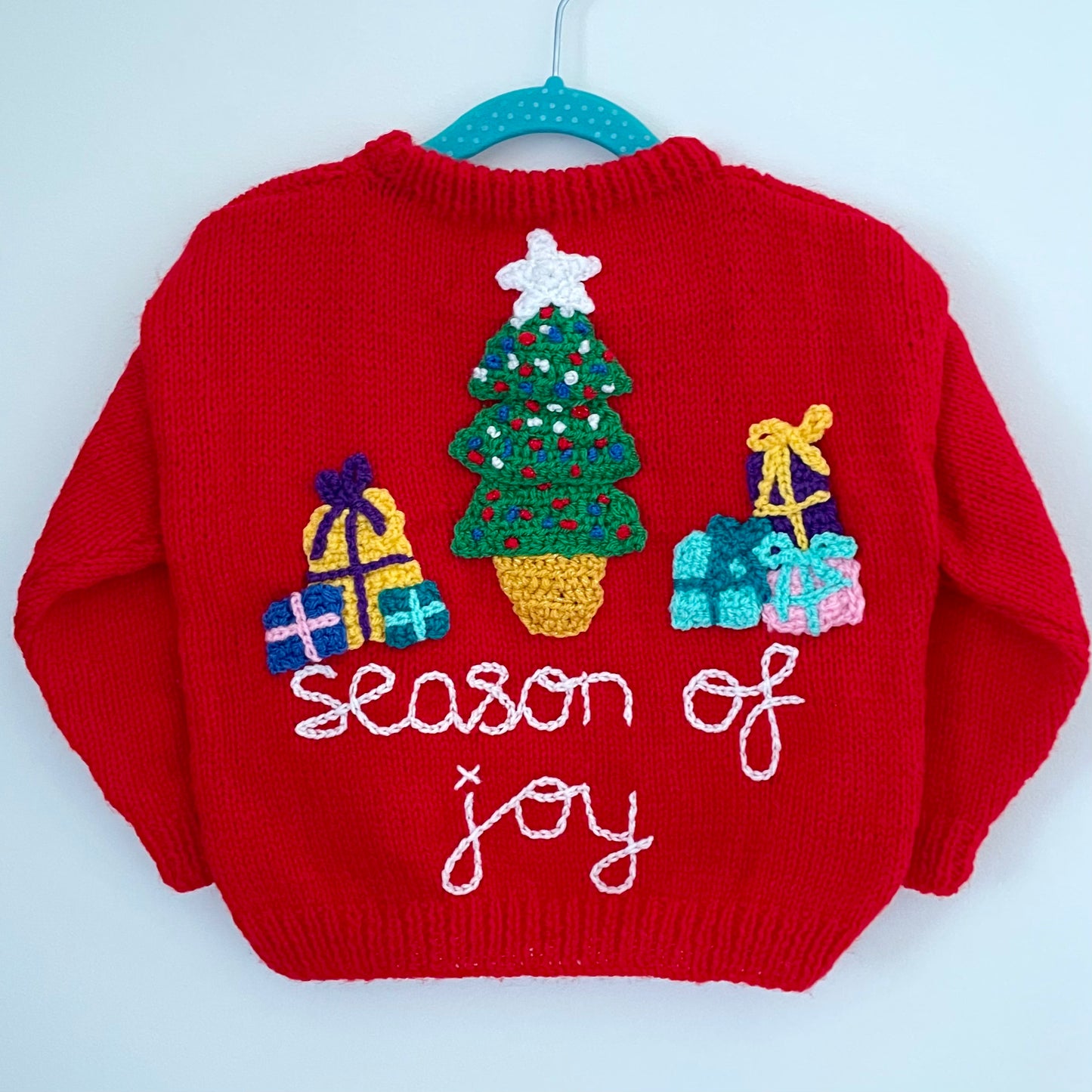 “Season of Joy” Christmas Handmade Jumper Size Approx 2-3 Years