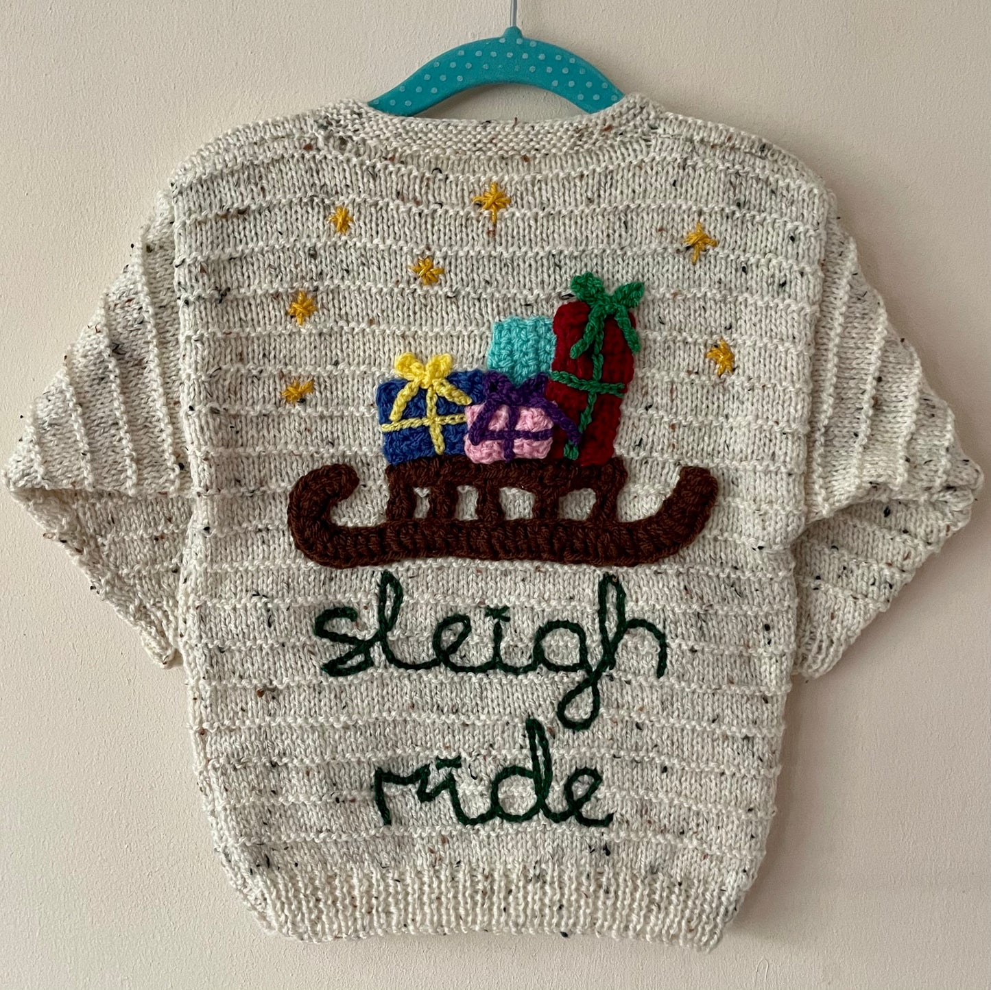“Sleigh Ride” Handmade Christmas Jumper Size Approx 18 months-2.5 Years