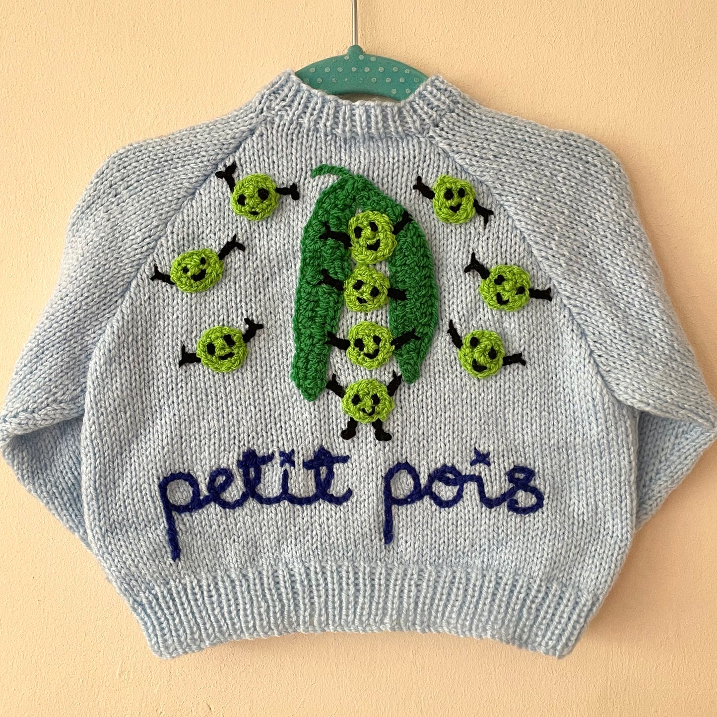 "Petit Pois” Handmade Cardigan Size Approx 12-18 Months