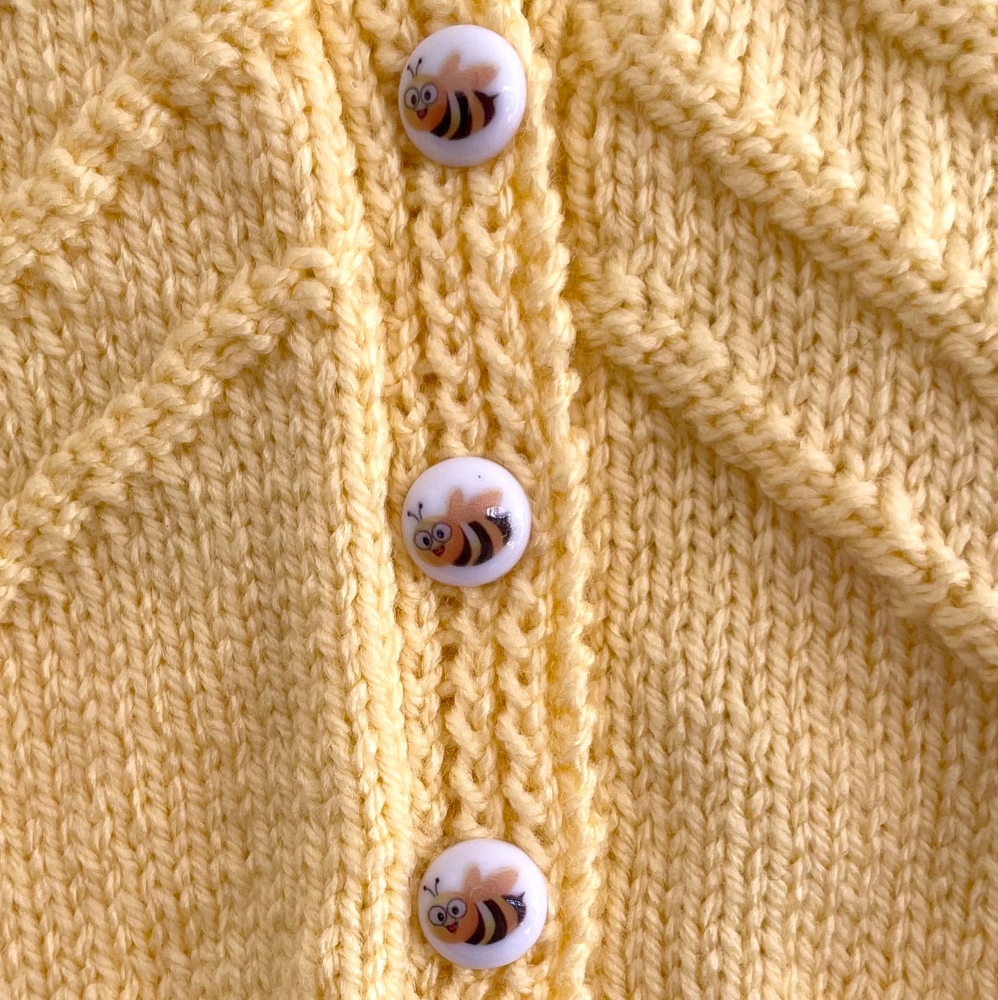 “Cute As Can Bee” Handmade Cardigan Size Approx 18 months - 2.5 Years