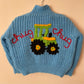 “Chug Chug” Tractor Handmade Cardigan Size Approx 2-3 Years