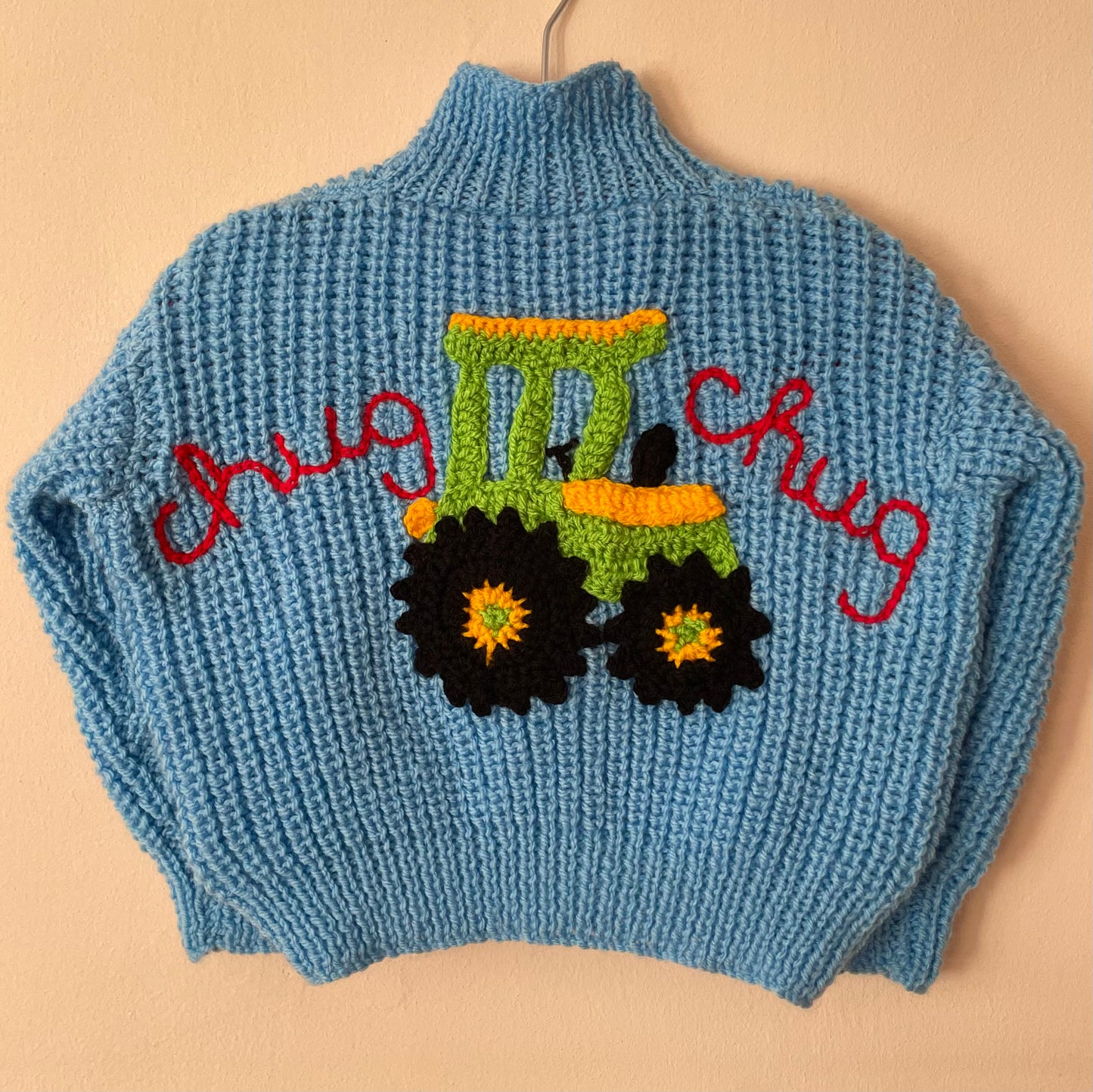 “Chug Chug” Tractor Handmade Cardigan Size Approx 2-3 Years