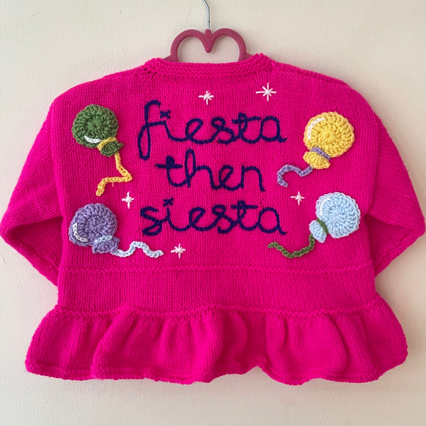 "Fiesta Then Siesta” Handmade Cardigan Size Approx 2-3 Years