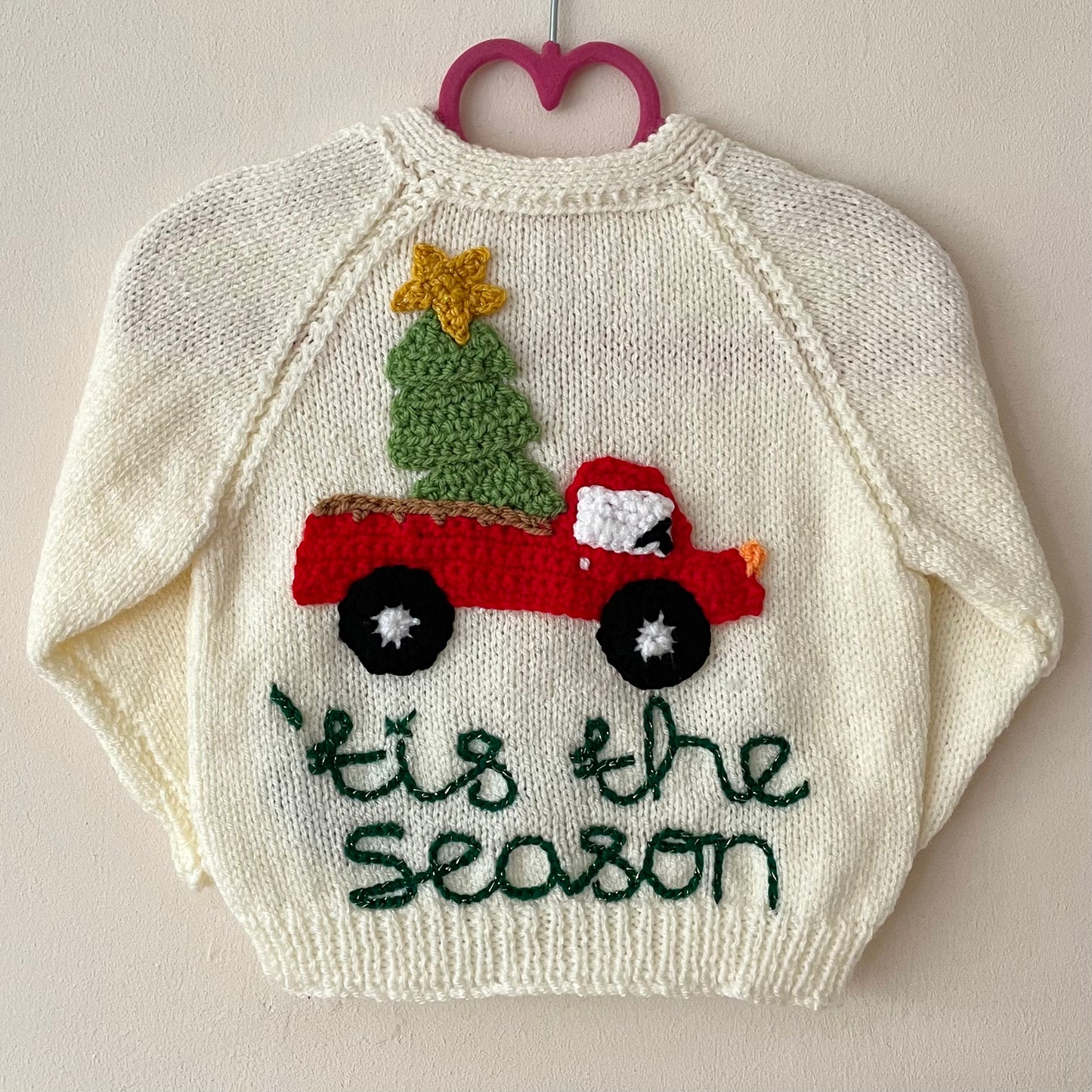 “Tis' The Season” Christmas Handmade Cardigan Size Approx 1-2 Years