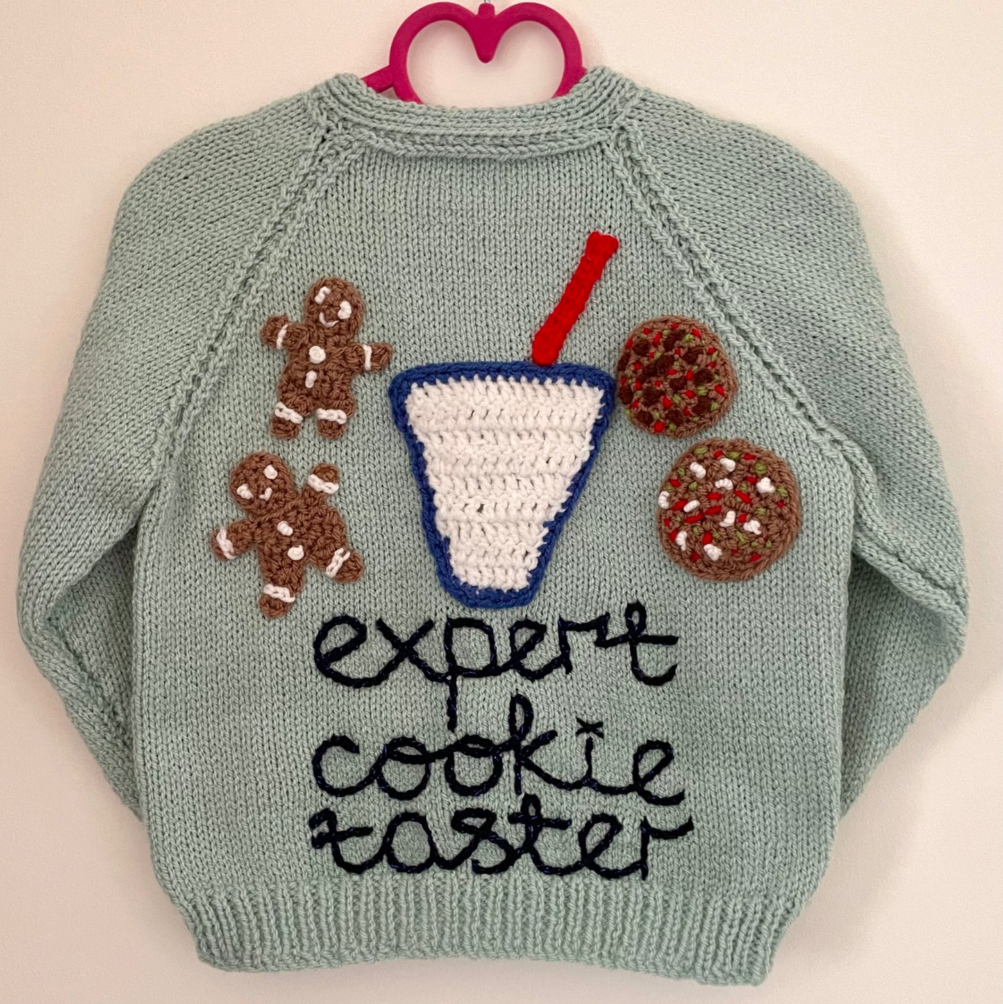 “Expert Cookie Taster” Christmas Handmade Cardigan Size Approx 2-3 Years