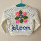 “Bloom” Floral Handmade Cardigan Size Approx 0-6 months