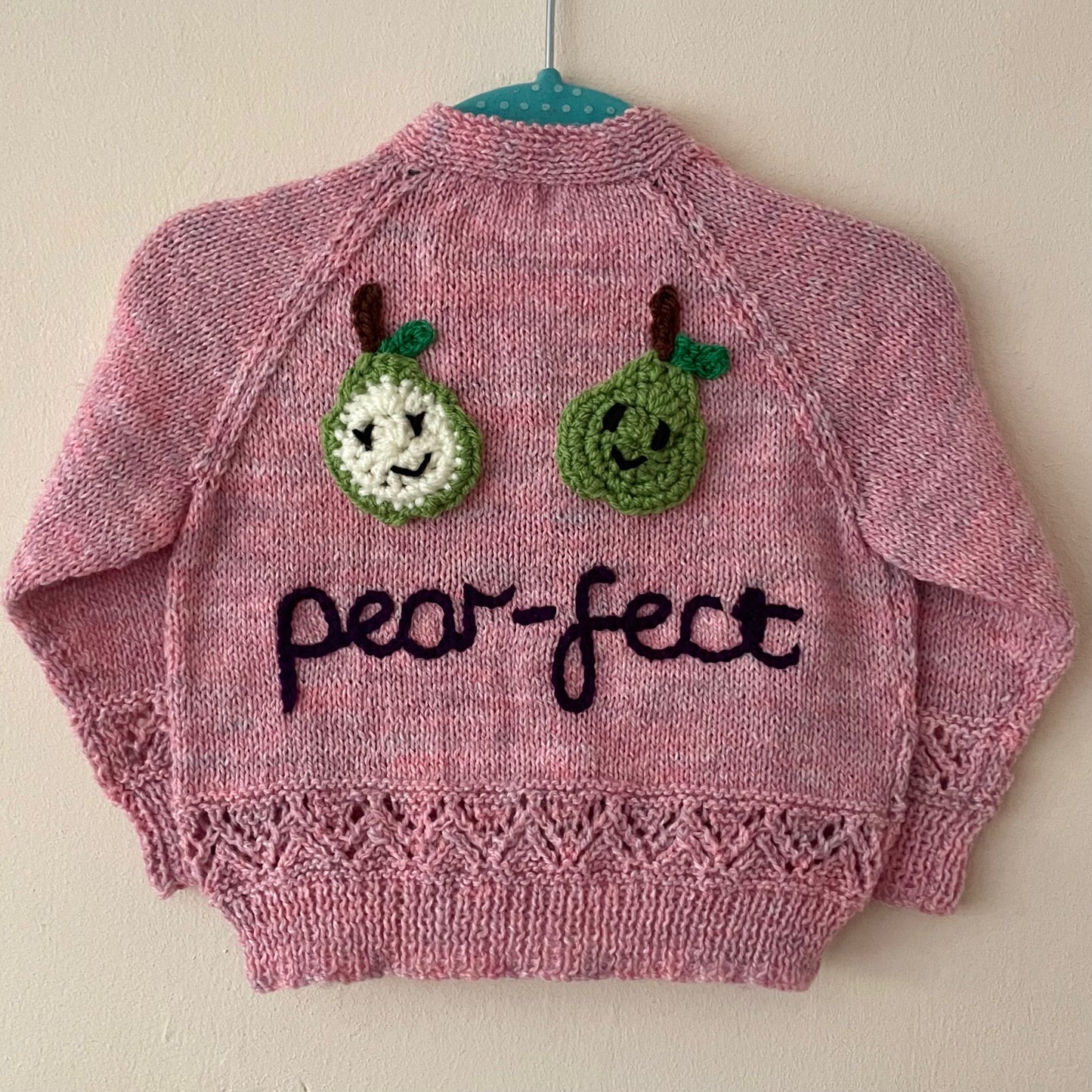 “Pear-fect” Handmade Cardigan Size Approx 6-12 Months