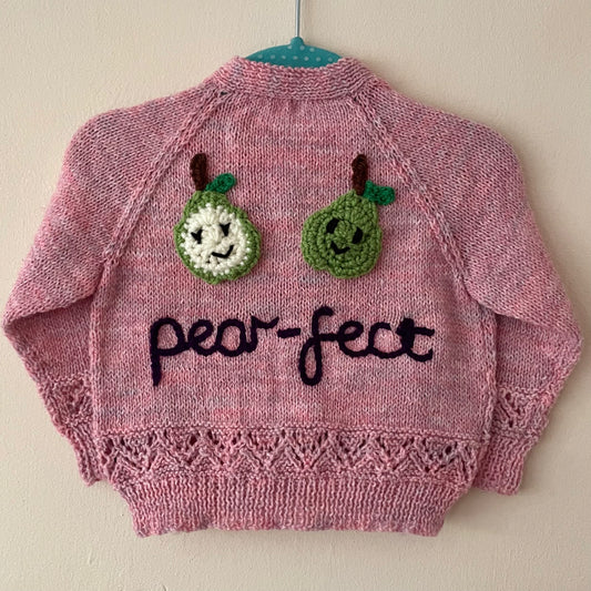 “Pear-fect” Handmade Cardigan Size Approx 6-12 Months