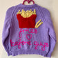 “Fries Before Guys” Handmade Cardigan Size Approx 2-3 Years