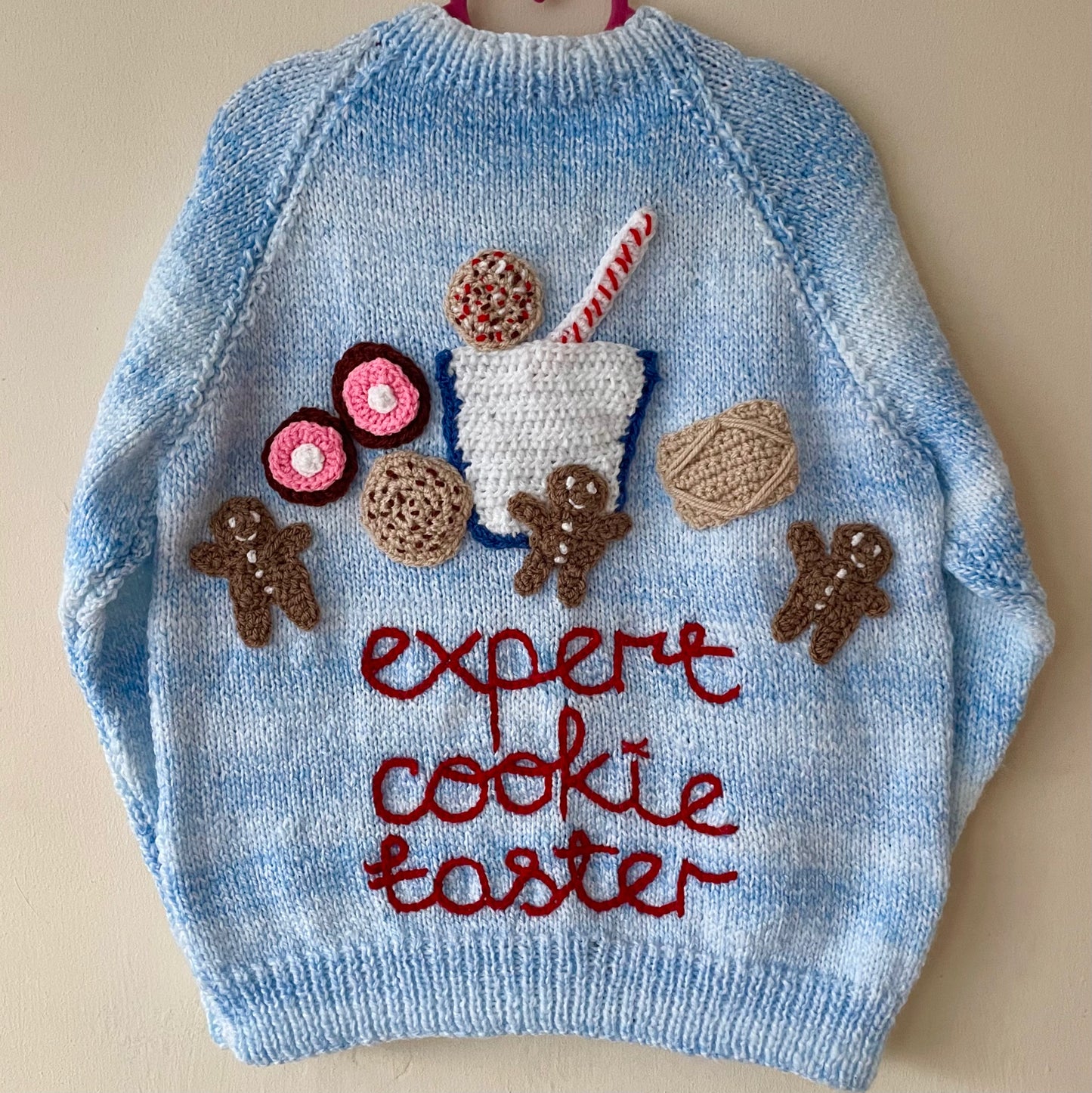 🎄Day 10🎄“Expert Cookie Taster” Handmade Christmas Cardigan Size Approx 6-8 Years