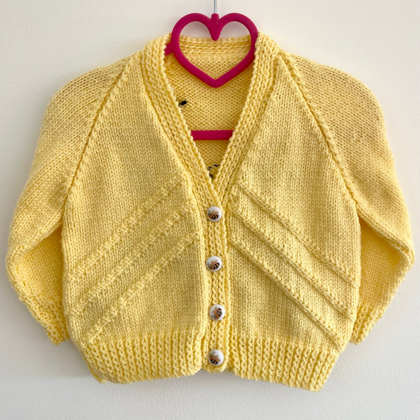 “Cute As Can Bee” Handmade Cardigan Size Approx 18 months - 2.5 Years