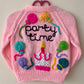 "Party Time” Handmade Cardigan Size Approx 1-2 Years