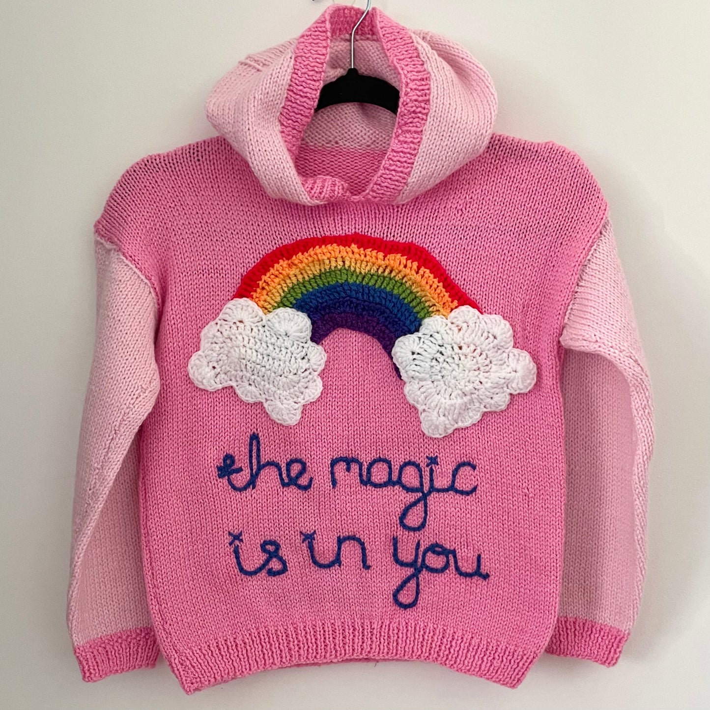 “The Magic Is In You” Handmade Hooded Jumper Size Approx 6-8 Years