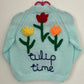 "Tulip Time” Handmade Cardigan Size Approx 2-3 Years