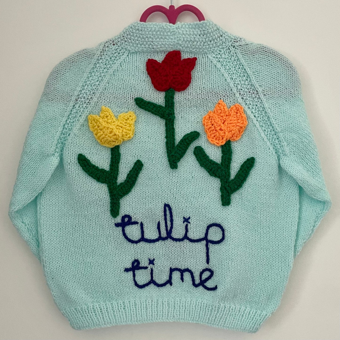 "Tulip Time” Handmade Cardigan Size Approx 2-3 Years
