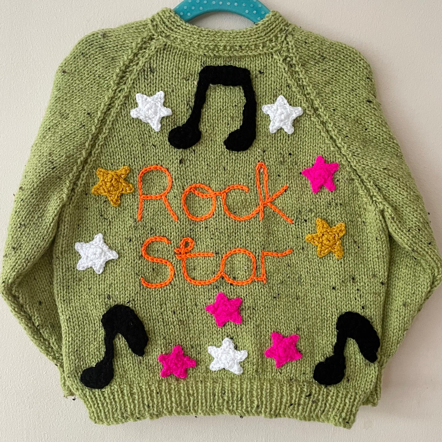 “Rock Star” Handmade Cardigan Size Approx 2-3 Years