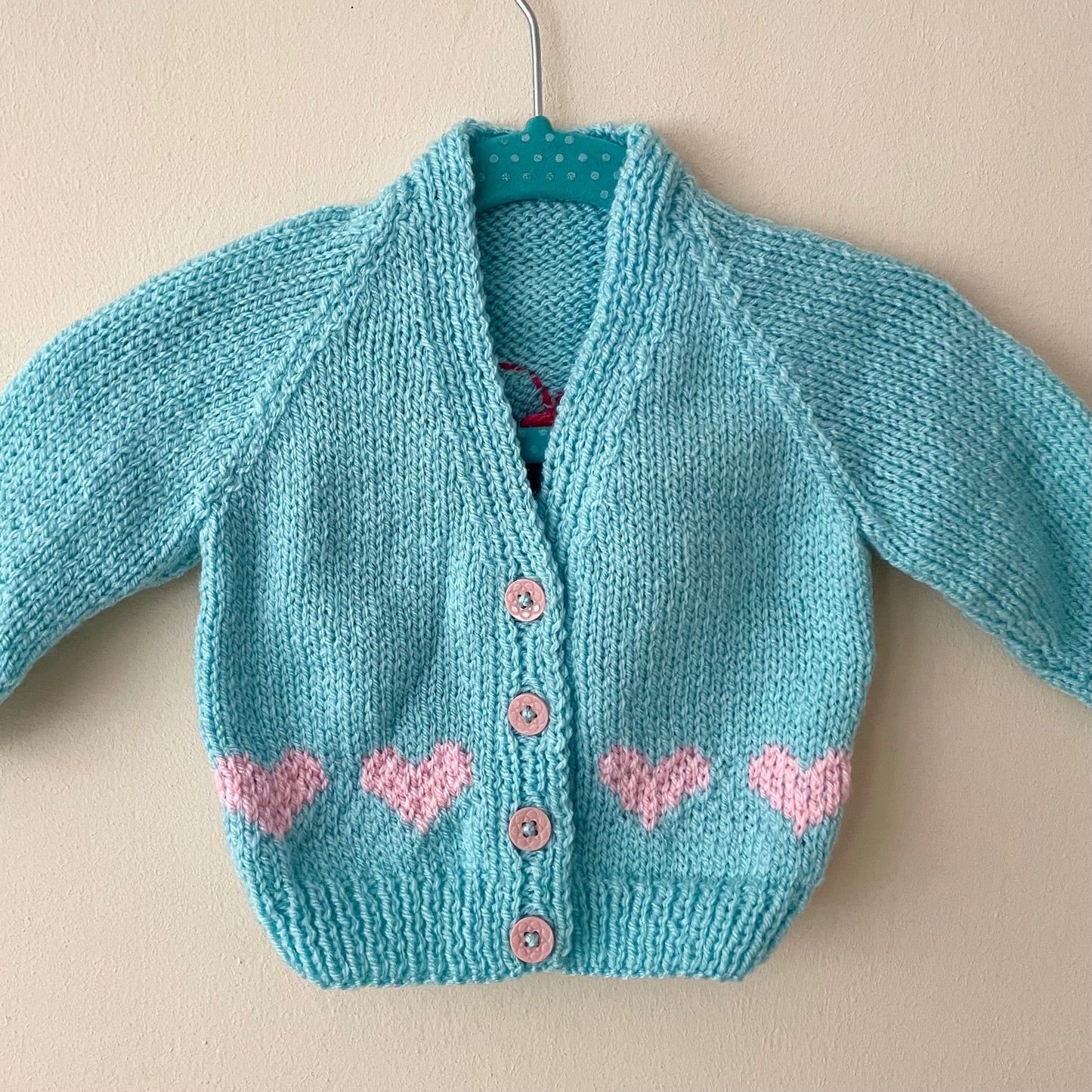 “Loved” Heart Handmade Cardigan Size Approx 0-6 months