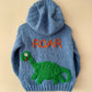 “ROAR” Handmade Hooded Cardigan Size Approx 3-5 Years