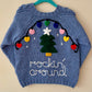 “Rockin' Around” Christmas Handmade Cardigan Size Approx 6-8 Years